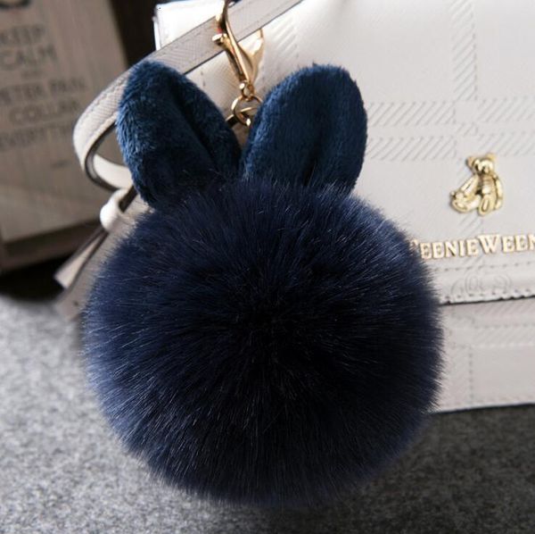 

mixed colors lovely fake fur ball plush for ring bag pendant car key chain, Silver