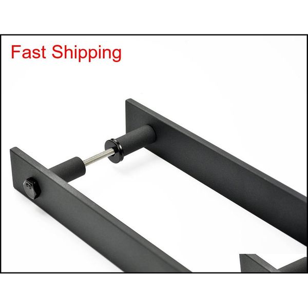 

diyhd 14" steel rustic black barn door handle and pull wood door two-side flat bar-to-b qyliom homes2011