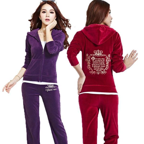 

2019 winter velvet sports suit korean gold velvet casual two-piece winter running suit, Gray