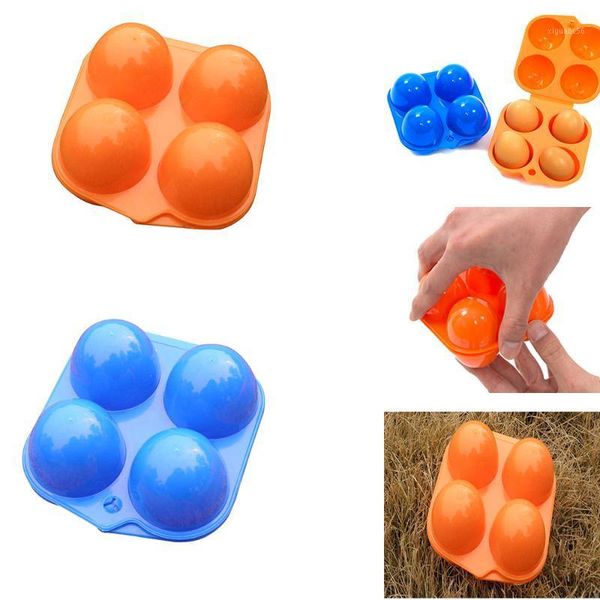 

portable camping hiking carrier for 4 eggs case box kitchen convenient container egg storage box container outdoor kitchen tools1