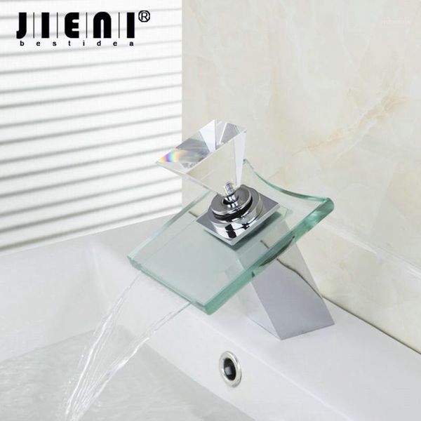

bathroom sink faucets jieni brass chrome water faucet basin mixer tap polished kitchen waterfall led torneira mixer1
