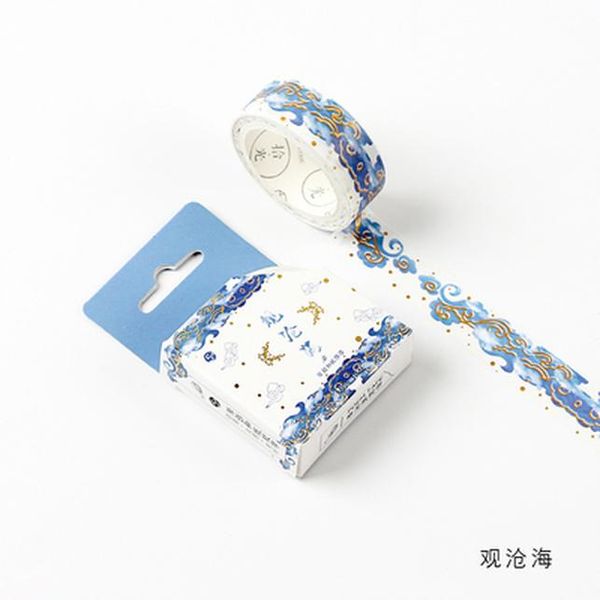 

2016 m5m bronzing wave pattern washi tape diy decoration scrapbooking planner masking tape adhesive tape kawaii stationery h