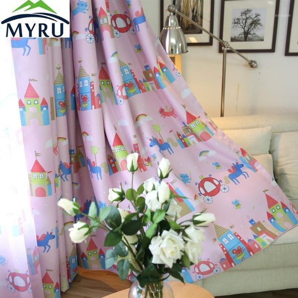 

myru curtain cartoon animal style curtain children room health and environmental protection printing1
