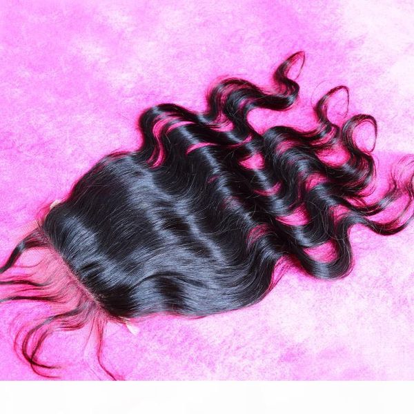 

indian hair silk base lace closure 10"-26" natural color body wave virgin human hair bellahair, Black;brown