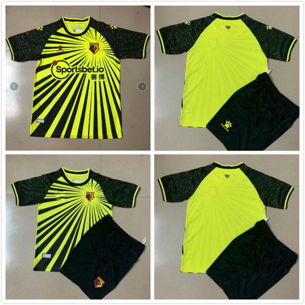 

20 21 kelme watford f.c. home yellow soccer jersey 2020 2021 watford f.c. men shorts football shirt custom sales, Black;yellow