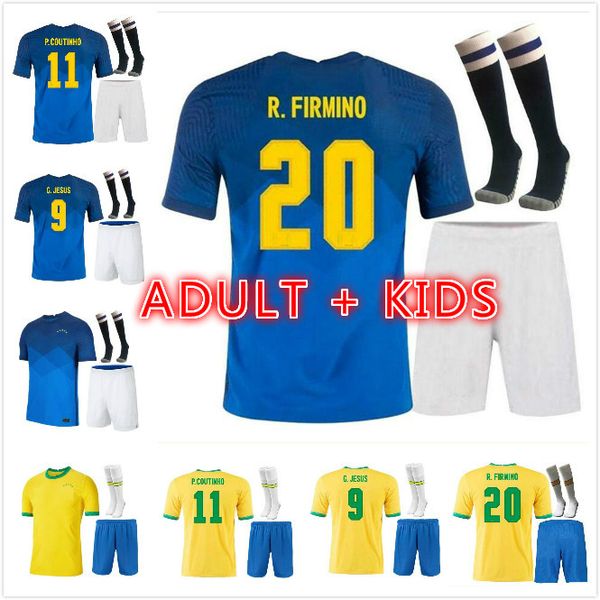 

richarlison soccer jersey ederson camiseta de futebol copa america 2020 2021 g.jesus coutinho 20 21 adult+kids kit socks football shirt, Black;yellow