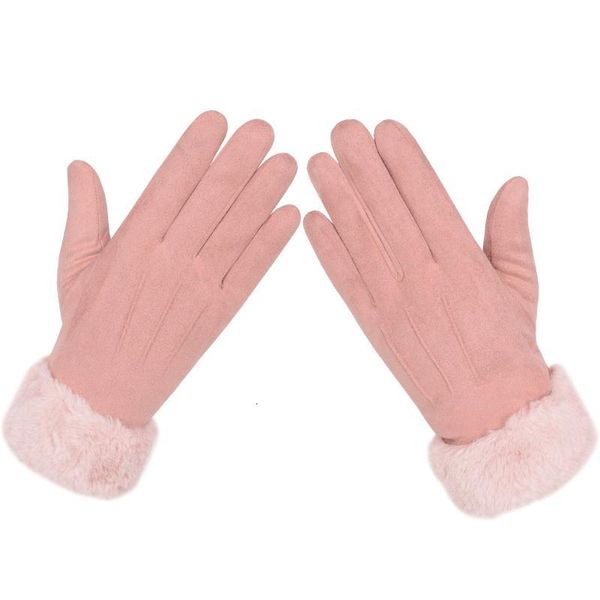 

women winter warm gloves touchscreen gloves for women elegant ladies winter windproof full finger for females, Blue;gray
