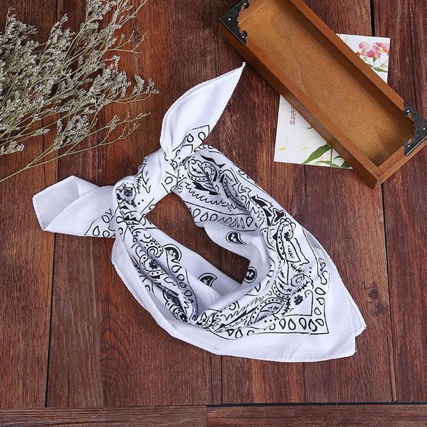 

comfy hip hop bandana black white gray color paisley headband printed scarves for cycling outdoor square scarf