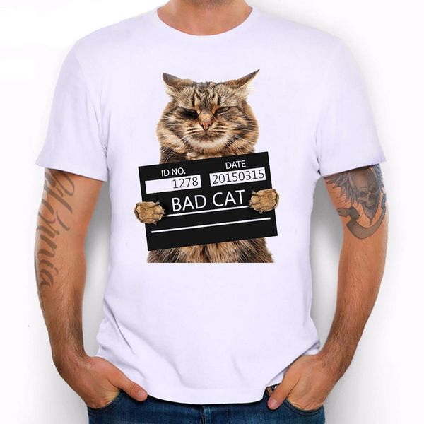 

мужская плохая полиция кошка полиция отдел печати футболка cool cat футболка мужская летняя белая футболка хипстерские тройники, White;black