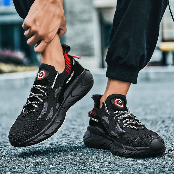 

new men summer with high elasticity breathable casual sports shoes, Black;brown