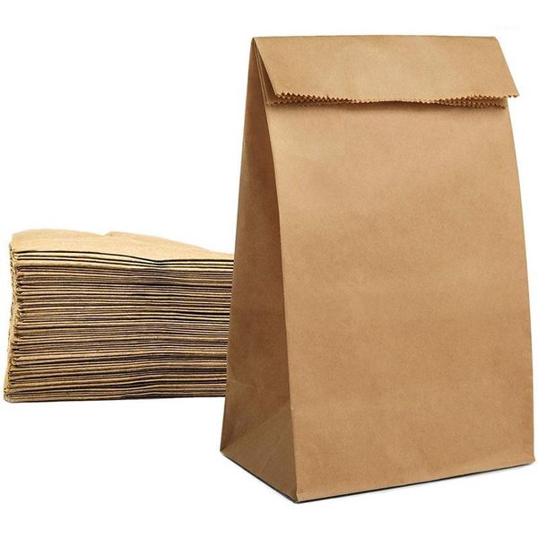 

100pcs kraft paper bags small gift bag sandwich bread bags party wedding supplies wrapping gift takeout eco-friendly ba1