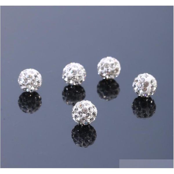 

100pcs 10mm round ball crystal rhinestones beads for diy jewelry making 9n4xs, Silver