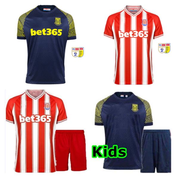 

2021 stoke city home / away vokes club campbell grey power football shirt stoke mclean jersey home / away children's uniform, Black;yellow