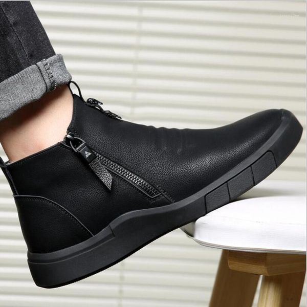 

cs807 men shoes genuine leather 100%wool lining winter super keep warm outdoor ankle boots snow boots casual sneakers1, Black