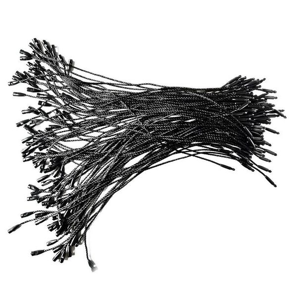 

yarn hanging label rope black 7 inch 1000pcs snap lock ring buckle fastener hook easy to fast fix, Black;white