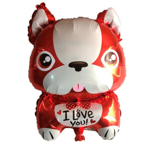 

5pcs i love you bulldog dog aluminum balloon children's birthday party wedding decoration toys for kids helium foil balloons wmtycq