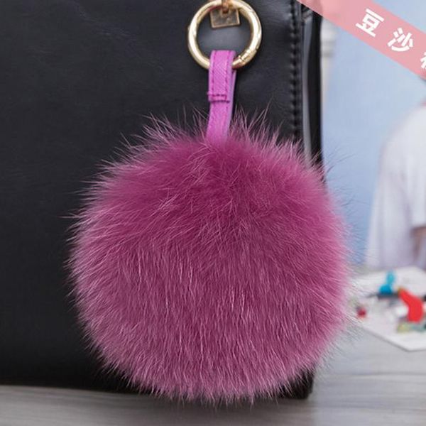 

big size 15cm fluffy real fox fur ball pom poms girls natural fox fur pompom keychain fashion women bag key chains ring sqczty footballshoe, Silver