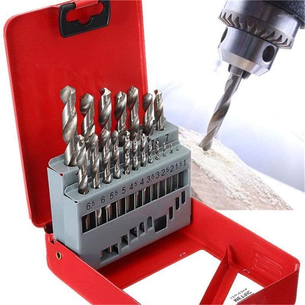 

1 set twist drill bits high-speed steel 13pcs 1.5-6.5mm / 19pcs 1-10mm twist drill hss set with wood hole case1