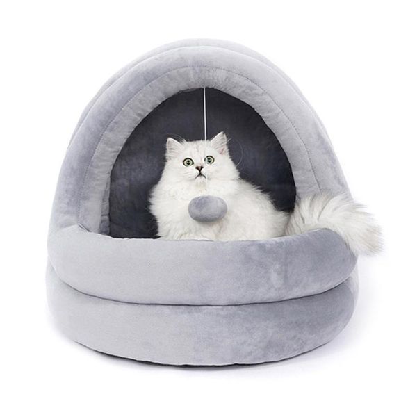 

cat beds & furniture dog kennel semi-closed sleep bed soft warm house nest pet supplies aug889