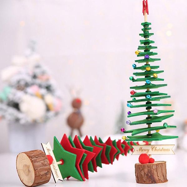 

christmas decorations 1pc mini nonwovens tree desk decoration small with wood pedestal party supplies1