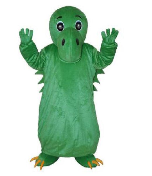 2019 Heißer Verkauf großes grünes chinesisches Dinosaurier-Maskottchen-Kostüm für Erwachsene, Halloween-Geburtstagsfeier, Cartoon-Bekleidung