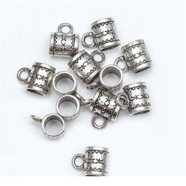

50 pcs /bag tibetan silver beads big hole cup beads for bracelet diy festival christmas charms jewelr jllsls