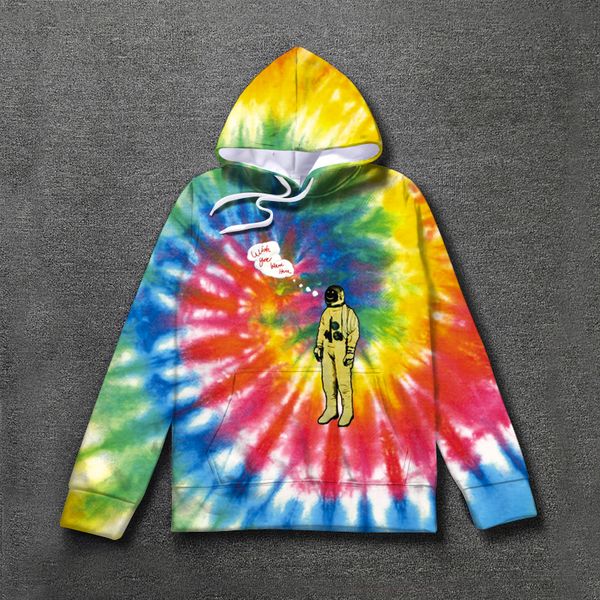 

hoodie tie dyeing astronaut logo hoodies 2019 men women pullover sweatshirts, Black