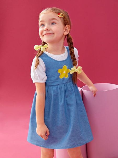 

x joyandelle toddler girls color block bow detail dress she, Red;yellow