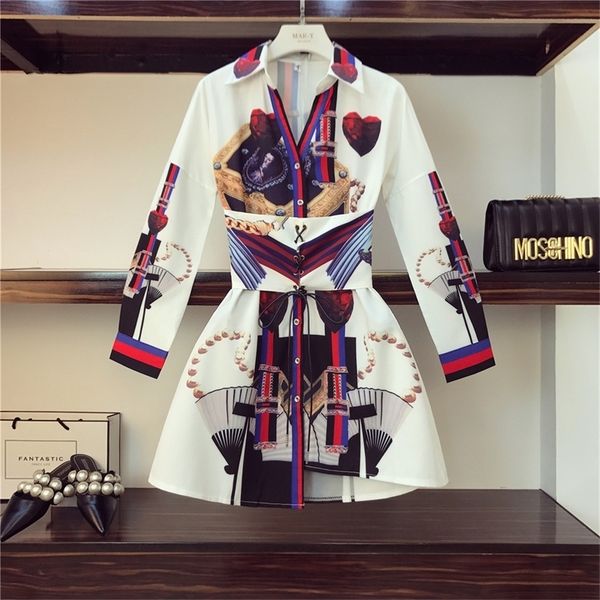 

spring summer dress women 2020 new fashion print chiffon shirt dress girls lady dresses long sleeve party vestidos lj200818, Black;gray