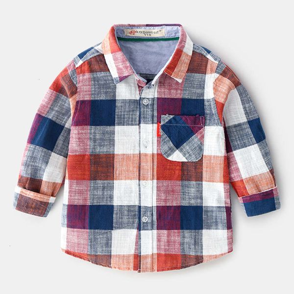 

sve men's long small and medium-sized boy's lapel ground inch children's spring red plaid shirt, White;black