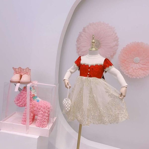 

cashmere autumn and girl's skirt winter 2020 new princs drs substitute children's wear j4rt ha86, Red;yellow