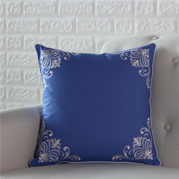 

cushion/decorative pillow 45x45cm vintage blue waist case cushion cover sofa embroidered chair backrest lumbar pillowcase