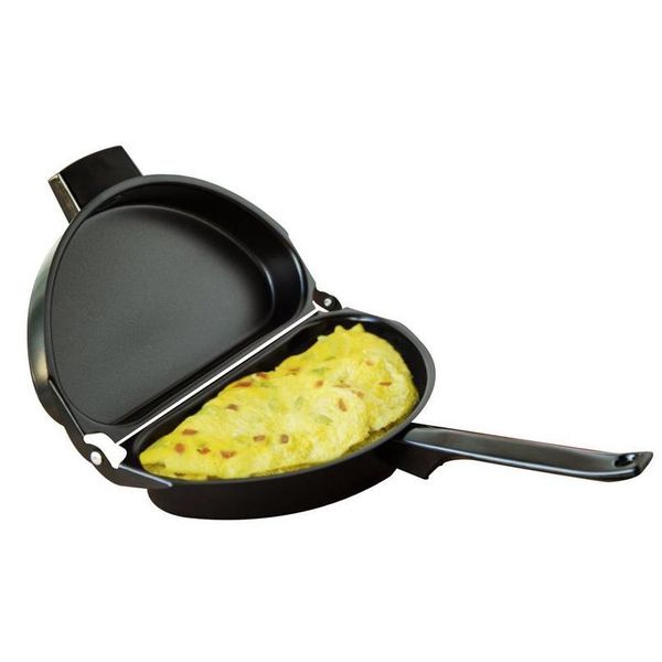 

unique design non stick folding omelette cooking hand frying pan stainless iron double side grill pan 28.5 *24cm outd jllzes bdedome