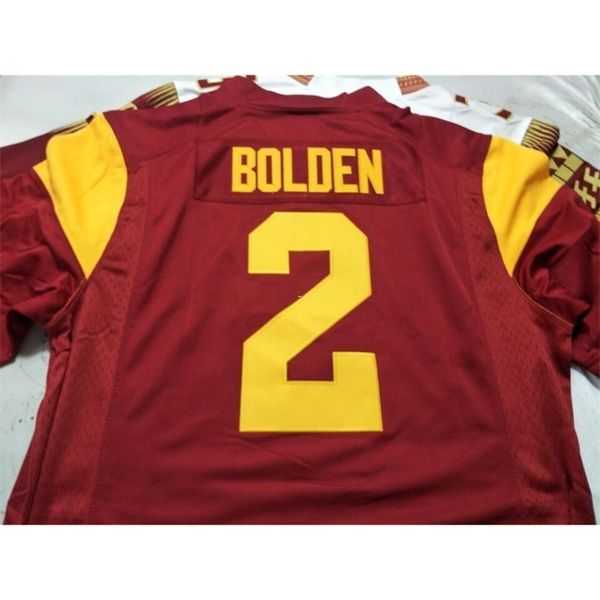 

2604 usc trojans bubba bolden #2 real full embroidery college jersey size s-4xl or custom any name or number jersey, Black