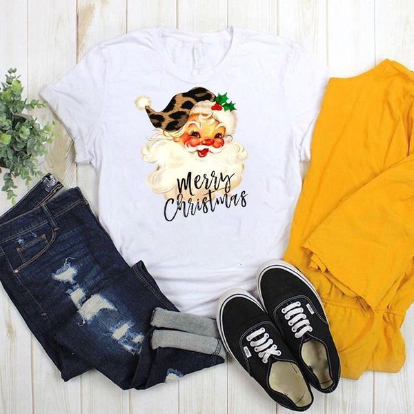 

women printed merry christmas santa claus cartoon classic womens printed t graphic tee ladies tshirt female t-shirt shirts, White