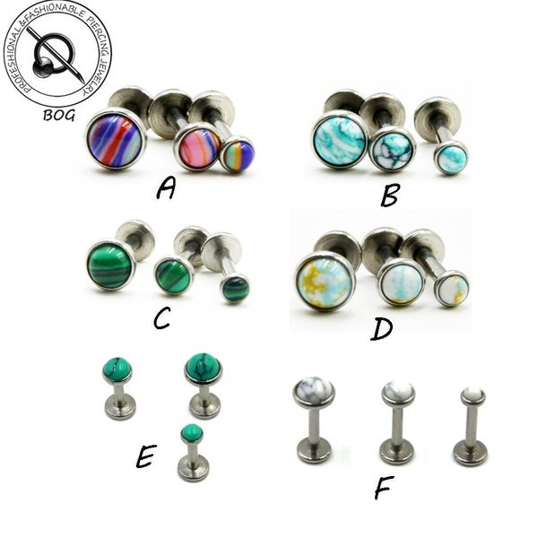 

1pcs natural stone labret monroe lip stud ear piercing cartilage tragus helix earring nose stud 16g lip ring body jewelry q sqcxxy, Silver