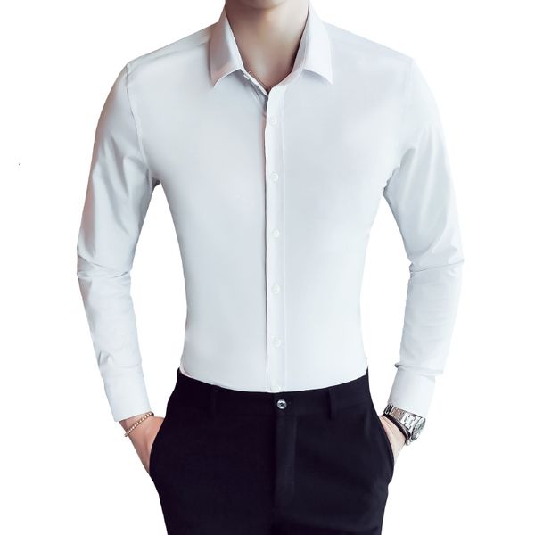 

loldeal men's shirts long sleeve slim fit casual formal shirt basic plain office, White;black