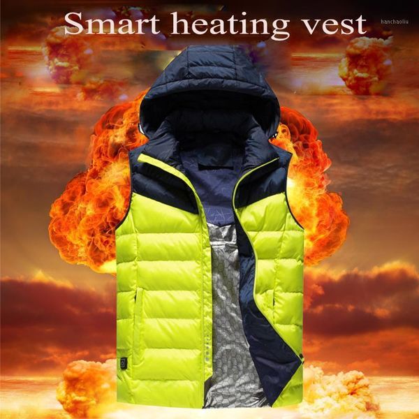 

outdoor t-shirts usb electric heating vest intelligent warm clothes super men's graphene women's heated cotton 4 colors 20211, Gray;blue