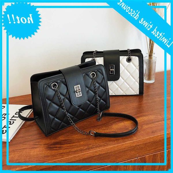 

2019 fashion linggetote winter single shoulder slant chain small square bag korean popular versatile