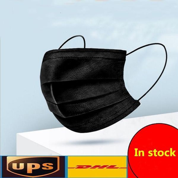 

pink dhl masks 2021 fashion black disposable white box with elastic ear loop 3 ply breathable dust air anti-pollution fa