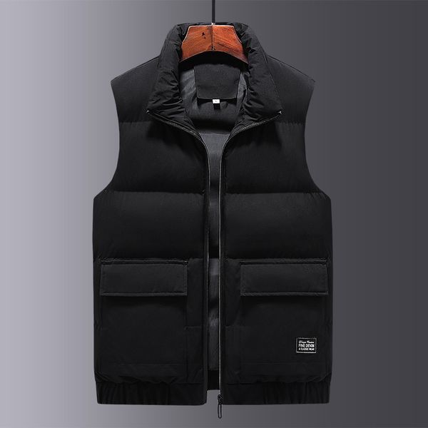 

new style casual autumn and winter vest trend large size warm sleeveless coat men's, Black;white
