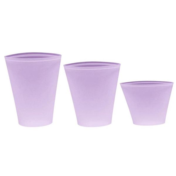 

3 pcs economical reusable sile storage bags leakproof containers stand up zip shut bag qylodj ppshop01
