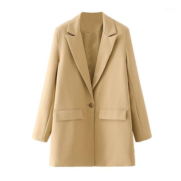 

blsqr 2021 black blazer for women autumn blazer single button jackets ladies formal suit jackets girls wear khaki coats1, White;black