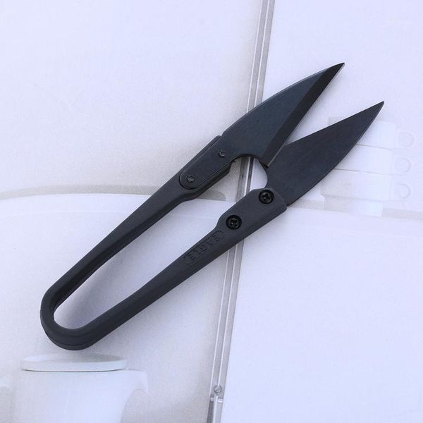 

1pc black carbon steel u-shaped scissors thread wire cutter sewing snips embroidery tailor multifunction cutters sewing craft1