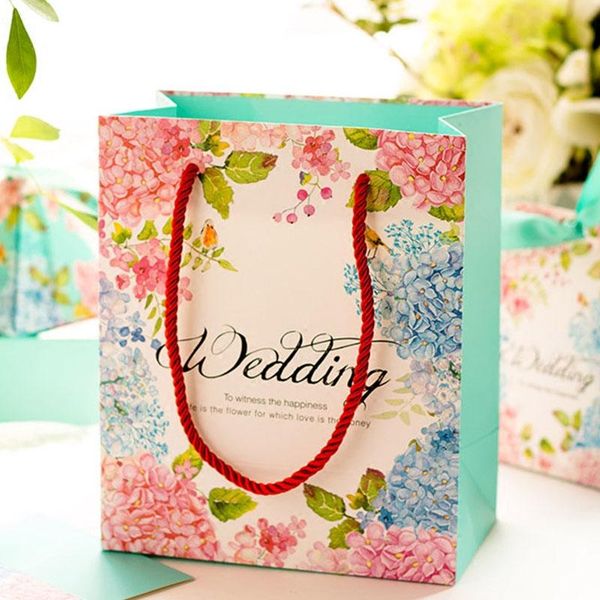 

gift wrap 5pcs 18*15*8.5cm fashion paper bag dream garden european creative personality candy wedding party gold rope flower
