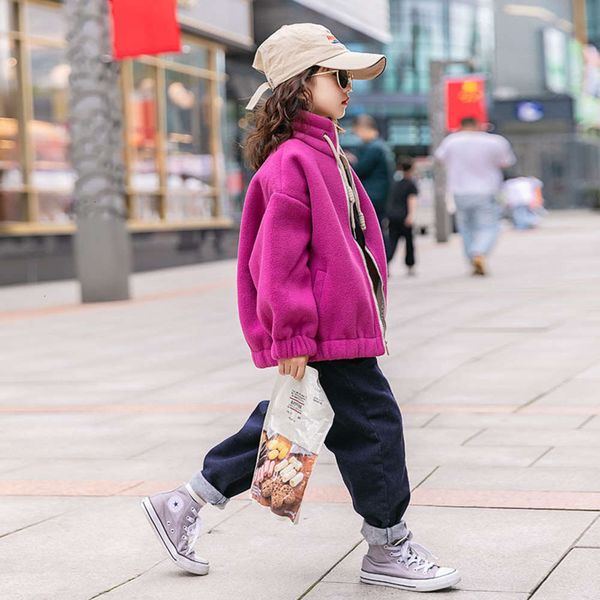 

and girls' winter 2020 autumn new zhongda fashion fce et children's wtern sle thickened cardigan lh1x, Black