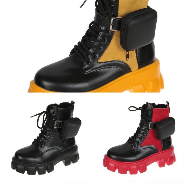 

qsr r newwomen's woman bootboots boots boots pocket design short size, Black