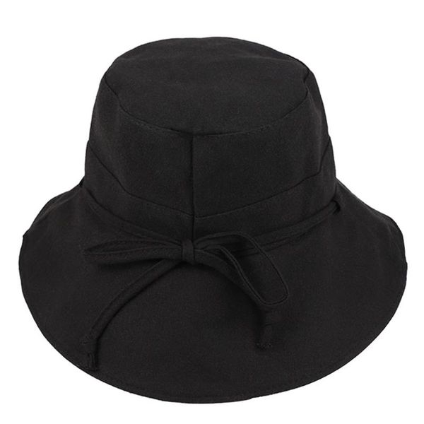 

wide brim hats uv protection women sun hat lightweight casual foldable summer solid drawstring portable all match bucket outdoor, Blue;gray