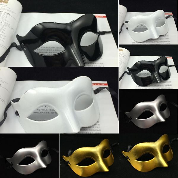 

factorymti2men's venetian masquerade fancy dress masks plastic half face mask optional multi-color (black, white, gold, silver