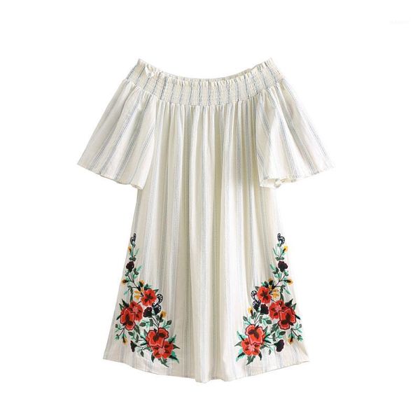 

bohemian retro vintage embroidered printed dress neck collar cotton material casual summer women's xl beach harajuku dress1, Black;gray